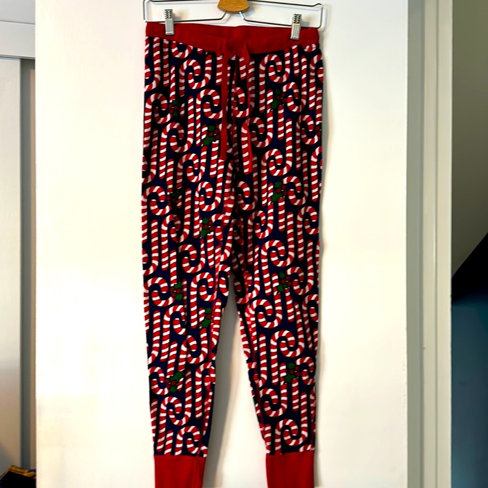 Hanna Andersson candy cane pattern long john bottoms size M.
